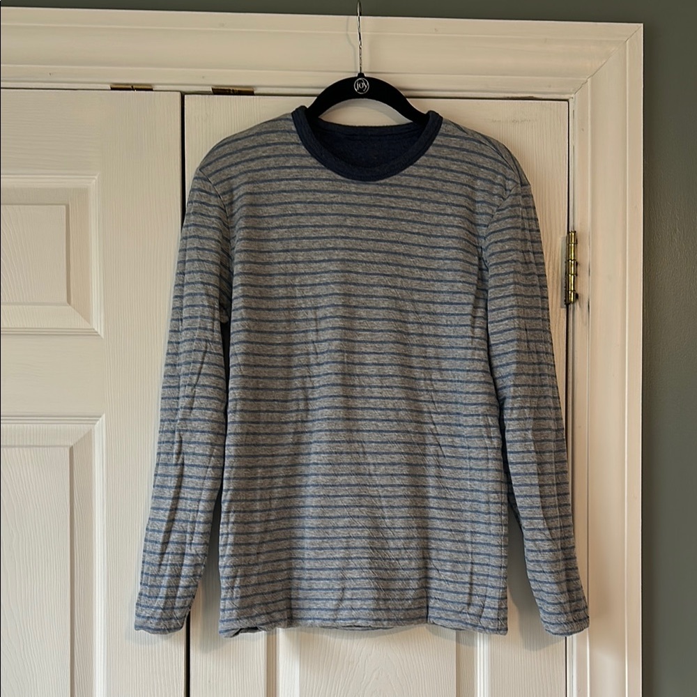 Faherty Men’s Striped Gray Reversible Shirt, sz S
